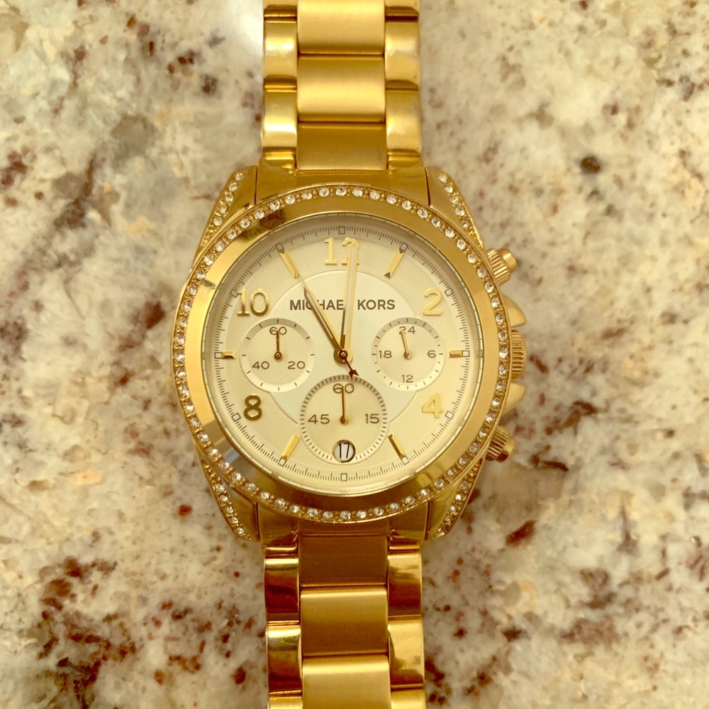 Gold Michael Kors Blair Women’s Wrist Watch - Picture 1 of 4